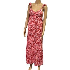 Harlow & Rose Sleeveless Ruffled Shoulder Empire Waist Maxi Dress Womens Small